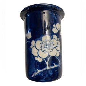 Cetem Ware Antique Vase Utensil Jar Blue White Prunus Maling Pottery